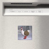 White Rooster Santa Claus Magneet (Insitu (Vaatwasser))