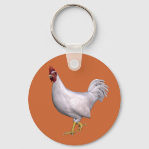 White Rooster Sleutelhanger