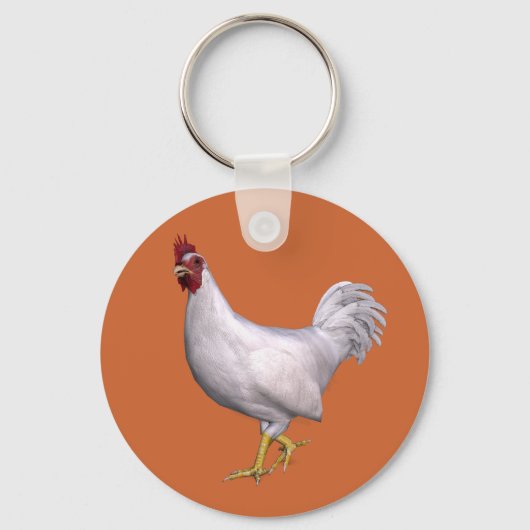 White Rooster Sleutelhanger (Voorkant)