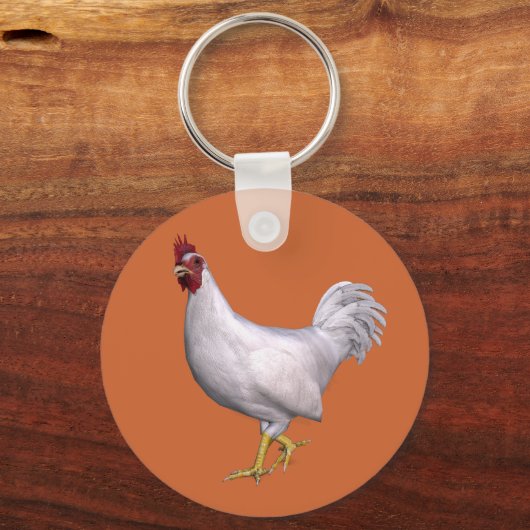 White Rooster Sleutelhanger (Voorkant)