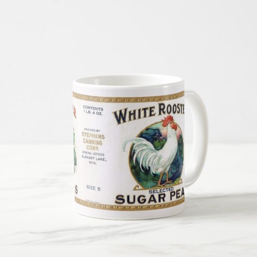 White Rooster Sugar Peas Mok (Voorkant rechts)