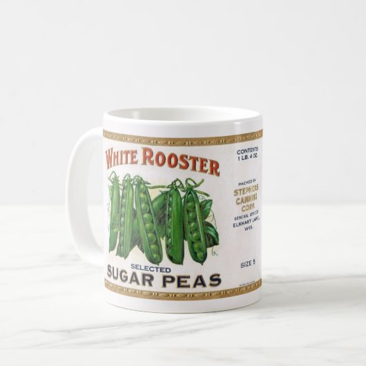 White Rooster Sugar Peas Mok (Voorkant links)