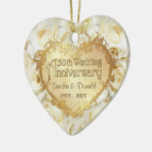 White Rose 50th Wedding Jubileum Keramisch Ornament (Links)