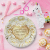 White Rose 50th Wedding Jubileum Papieren Bordje (Feest)