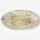 White Rose 50th Wedding Jubileum Papieren Bordje (Gekanteld)