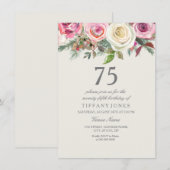 White Rose 75th 76th 77th 78th 7th Birthday Kaart (Voorkant / Achterkant)