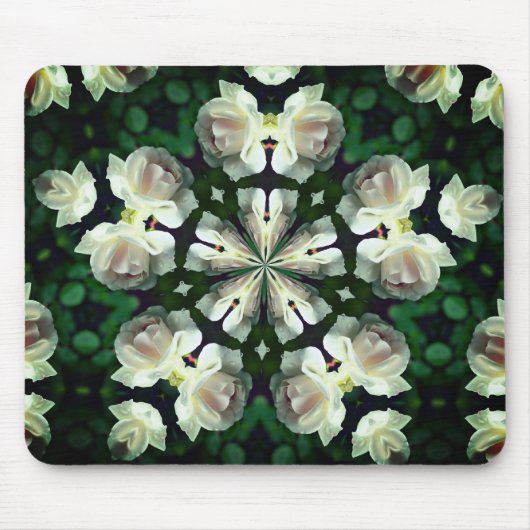 White Rose Abstract Flower Art Muismat (Voorkant)