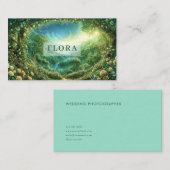 White Rose and Enchanted Green Forest Valley Visitekaartje (Voorkant / Achterkant)
