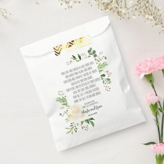 White Rose and Greenery Lijst Irish Blessing Bedankzakje (Gezegeld)