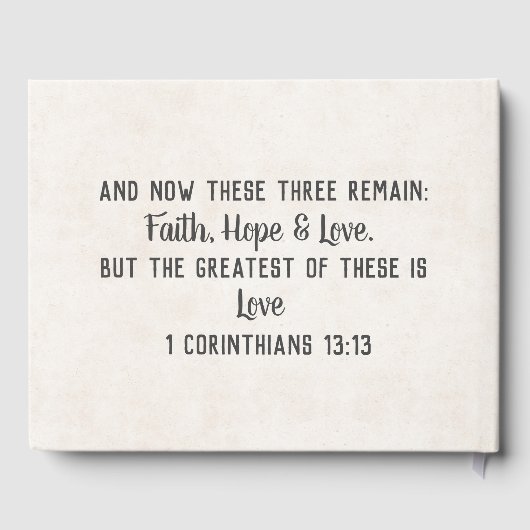 White Rose and Heart With Scripture Verse Gastenboek (Achterkant)