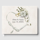 White Rose and Heart With Scripture Verse Gastenboek (Voorkant)