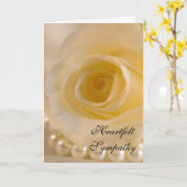 White Rose and Pearls Sympathie Kaart (Gele Bloem)