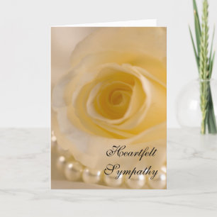 White Rose and Pearls Sympathie Kaart