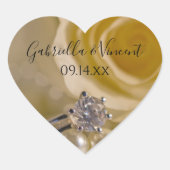 White Rose and Pearls Wedding Envelope Seals Hart Sticker (Voorkant)