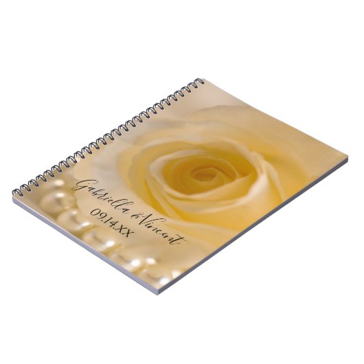 White Rose and Pearls Wedding Guest Book Notitieboek (Linkerzijde)