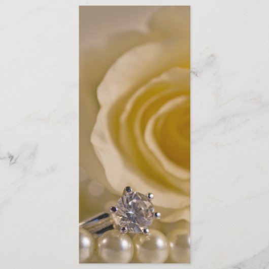 White Rose and Pearls Wedding Programme Programmakaart (Voorkant)