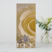White Rose and Pearls Wedding Programme Programmakaart (Staand voorkant)