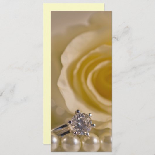 White Rose and Pearls Wedding Programme Programmakaart (Voorkant / Achterkant)