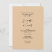 White Rose and Pearls Wedding Rehearsal Dinner Kaart (Achterkant)