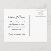 White Rose and Pearls Wedding Save the Date Aankondigingskaart (Achterkant)