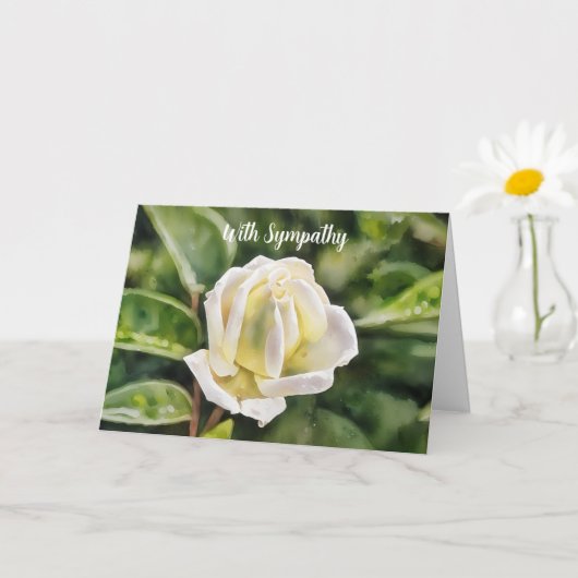 White Rose Art Sympathy Card Kaart (Kleine Plant)