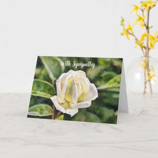 White Rose Art Sympathy Card Kaart (Gele Bloem)