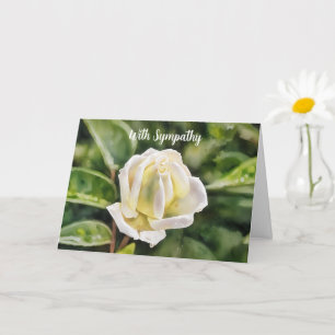 White Rose Art Sympathy Card Kaart