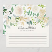 White Rose | Baby Shower | Advies en wensen Kaart (Voorkant / Achterkant)