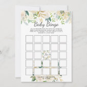 White Rose | Baby shower Bingo spel Kaart (Voorkant)