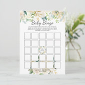 White Rose | Baby shower Bingo spel Kaart (Staand voorkant)
