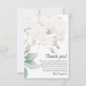 White Rose | Baby shower Hartelijk dank Bedankkaart (Voorkant)