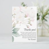 White Rose | Baby shower Hartelijk dank Bedankkaart (Staand voorkant)