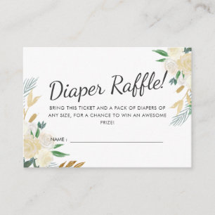 White Rose   Baby Shower   Luier Raffle Game Informatiekaartje