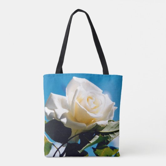 White Rose Beauty Tote Bag (Achterkant)