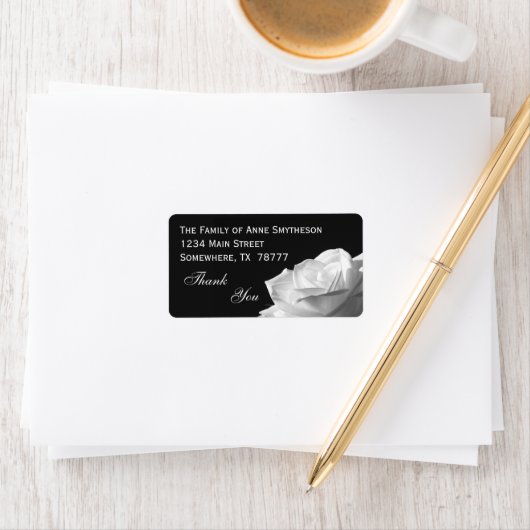 White Rose Bedankt Etiket (Insitu)