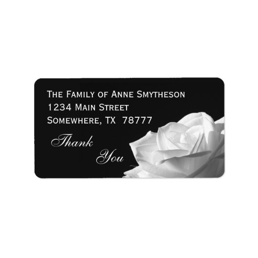 White Rose Bedankt Etiket (Voorkant)