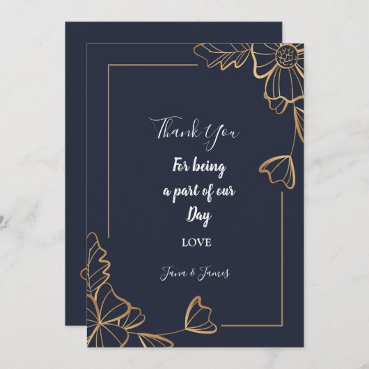  White Rose bedankt Kaart (Voorkant / Achterkant)