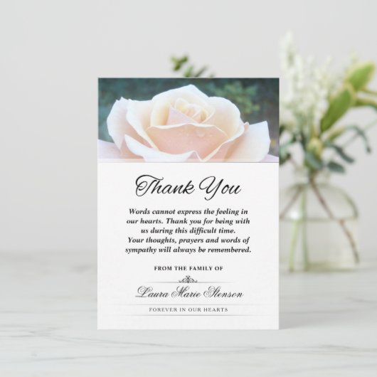 White Rose Bedankt voor je sympathie (Staand voorkant)