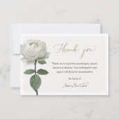 White Rose Begrafenis & Sympathie Bedankt Opmerkin (Voorkant)