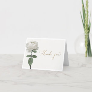 White Rose Begrafenis & Sympathie Dank u gevouwen Bedankkaart