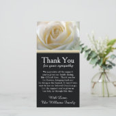 White Rose Bereavement Sympathie Bedankt (Staand voorkant)