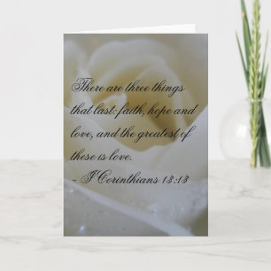 White Rose Bijbel Verse Wedding Greeting Kaart
