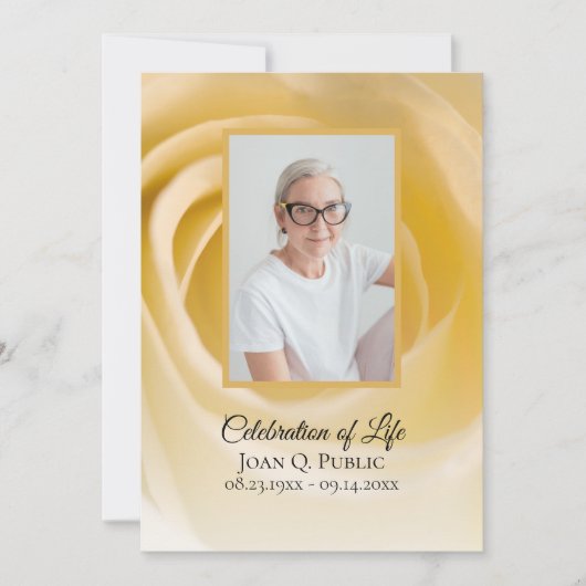 White Rose Bloem Viering van het Leven Memorial Kaart (Voorkant)