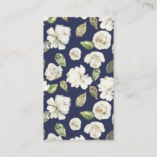 White Rose Bloemen Baby shower Luier Raffle Ticket Informatiekaartje (Achterkant)