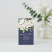 White Rose Bloemen Baby shower Luier Raffle Ticket Informatiekaartje (Staand voorkant)