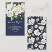 White Rose Bloemen Baby shower Luier Raffle Ticket Informatiekaartje (Voorkant / Achterkant)