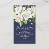 White Rose Bloemen Baby shower Luier Raffle Ticket Informatiekaartje (Voorkant)