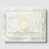 White Rose Bloemen en Gouden Huwelijk Gastenboek (Voorkant)