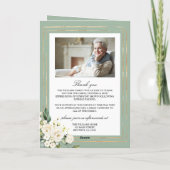 White Rose Bloemen Foto Memorial Begrafenisprogram Kaart (Achterkant)