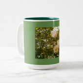 White Rose Blooms Tweekleurige Koffiemok (Voorkant links)